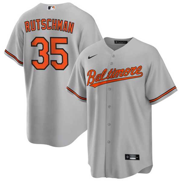 Men%27s Baltimore Orioles #35 Adley Rutschman Gray Cool Base Stitched Jersey Dzhi->baltimore orioles->MLB Jersey